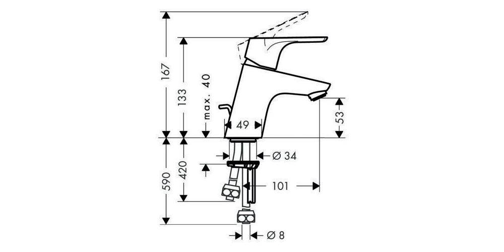 hansgrohe HG Einhebel-Waschtischmischer FOCUS DN 15 f offene