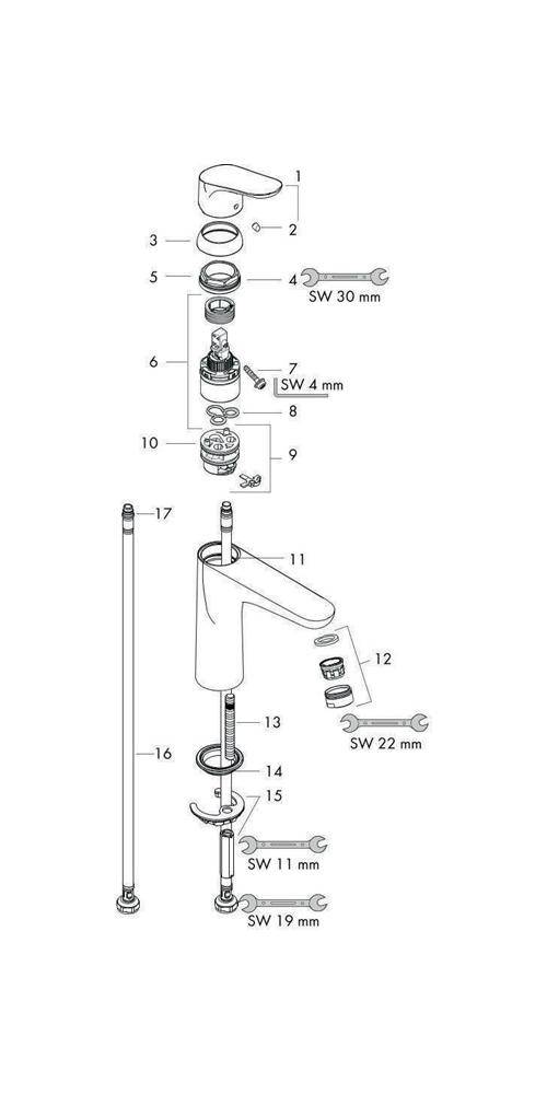hansgrohe HG Einhebel-Waschtischmischer FOCUS DN 15, ohne