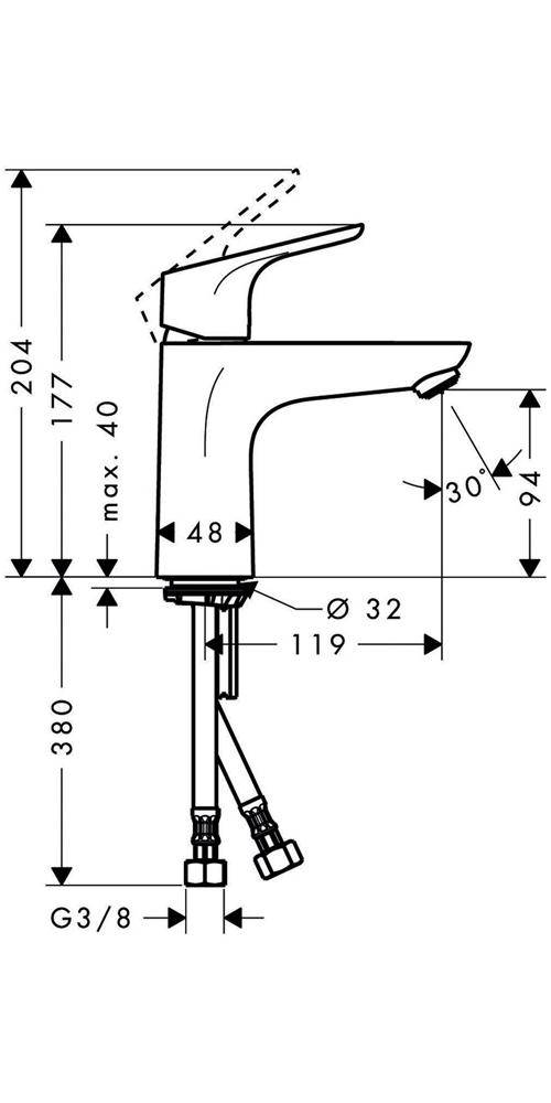 hansgrohe HG Einhebel-Waschtischmischer FOCUS DN 15, ohne