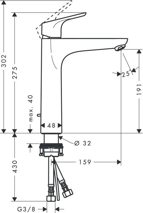 hansgrohe HG Einhebel-Waschtischmischer FOCUS 190 DN 15 m