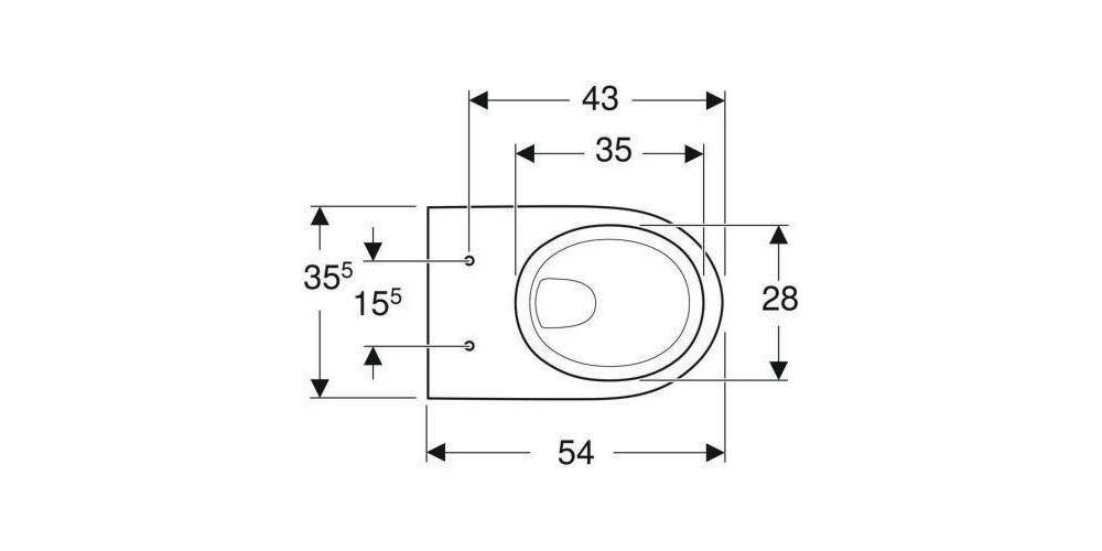 Geberit Wand-Tiefspül-WC RENOVA Rimfree weiß
