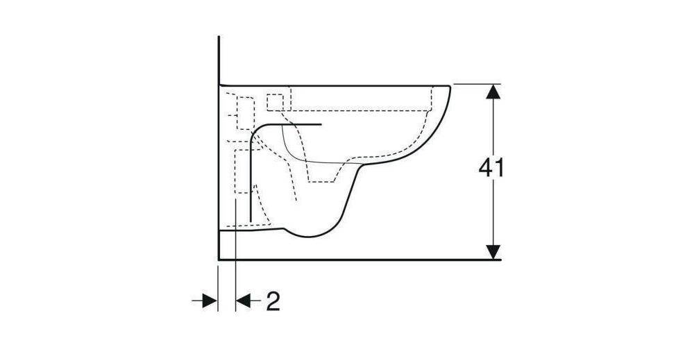 Geberit Wand-Tiefspül-WC RENOVA Rimfree weiß