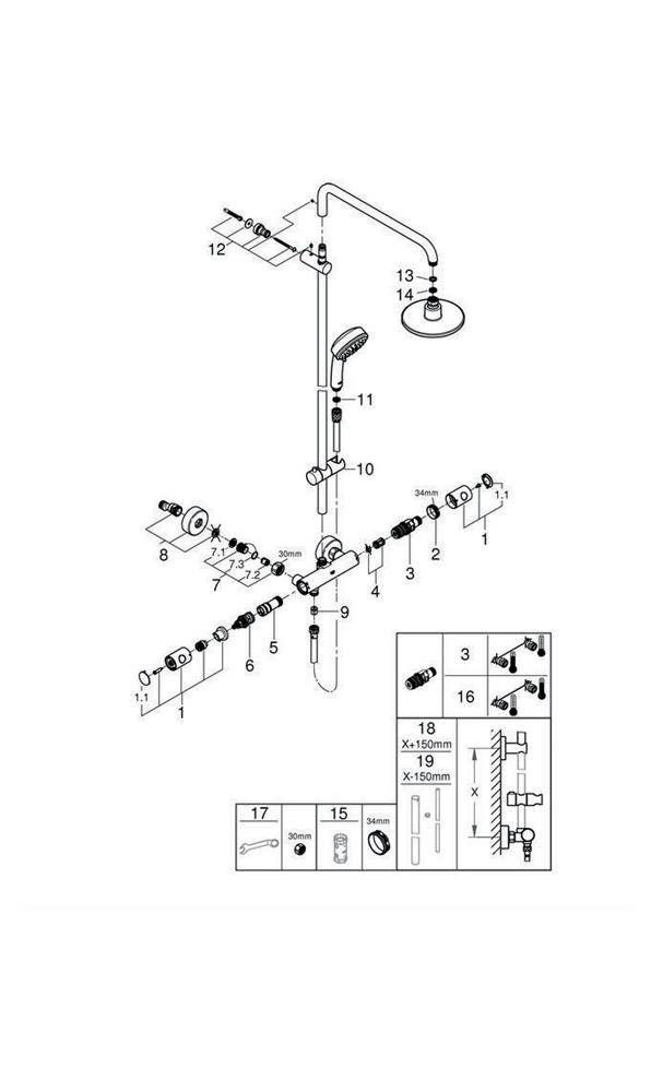 GROHE Duschsystem TEMPESTA Neu C 160 m Thermostat-Batt chr chrom