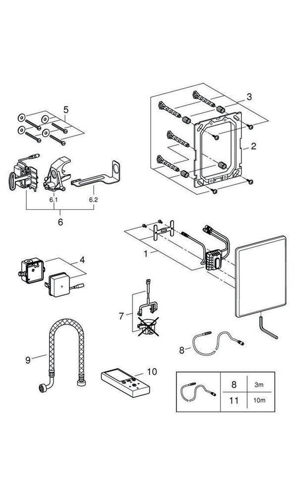 GROHE WC-Steuerung f Handfernbetätigung edelstahl edelstahl