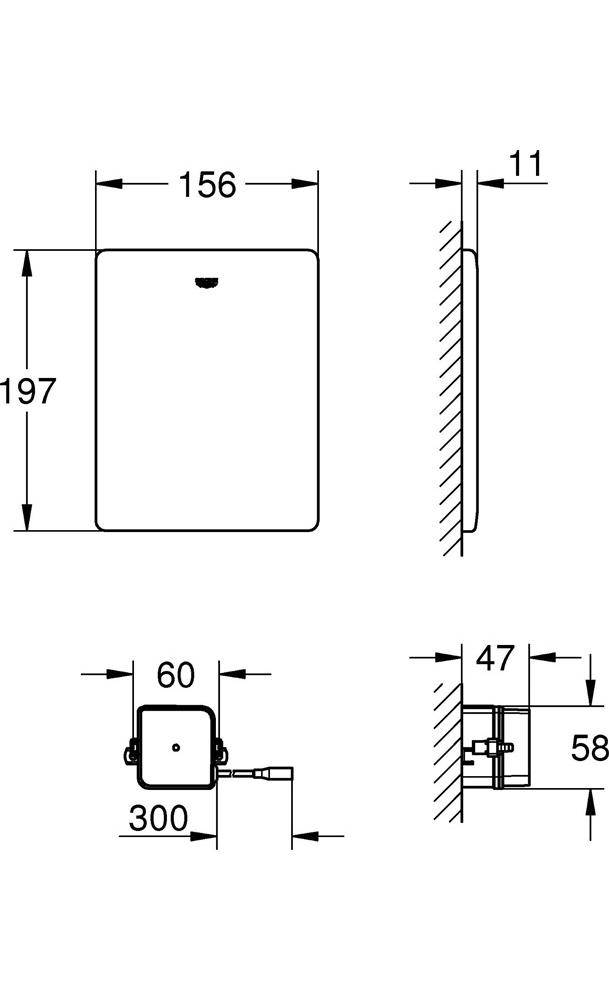 GROHE WC-Steuerung f Handfernbetätigung edelstahl edelstahl