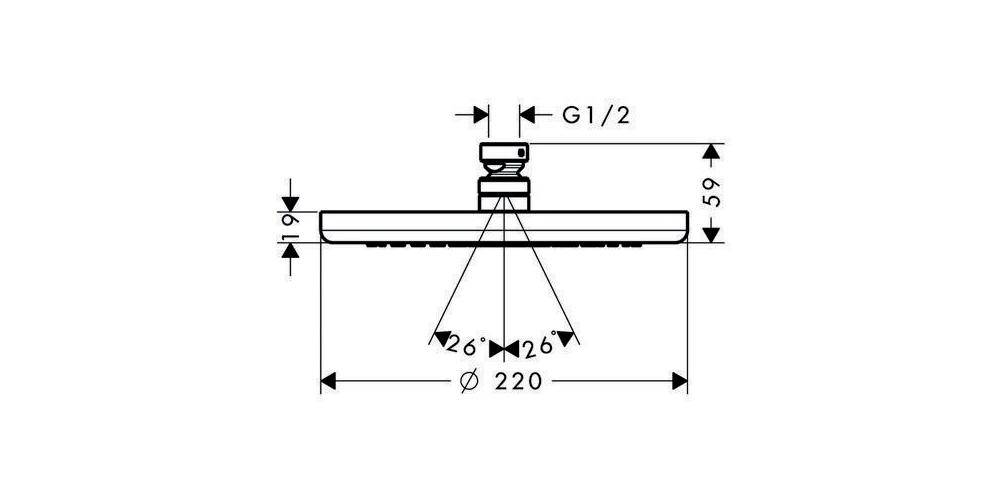 hansgrohe HG Kopfbrause CROMA 220 AIR 1jet DN 15 chrom