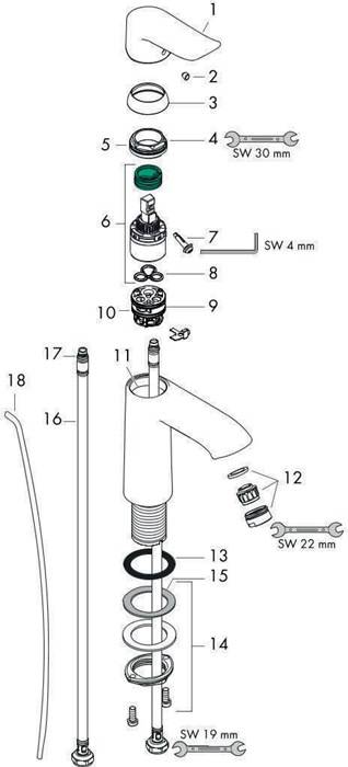 hansgrohe HG Einhebel-Waschtischmischer 110 METRIS DN 15, CoolStart