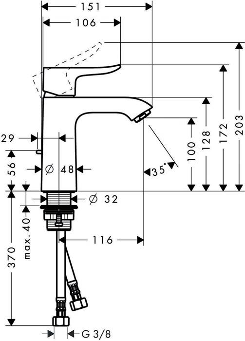 hansgrohe HG Einhebel-Waschtischmischer 110 METRIS DN 15, CoolStart
