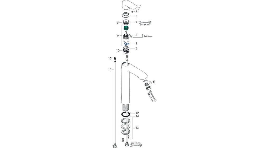 hansgrohe HG Einhebel-Waschtischmischer METRIS 260 DN 15 f