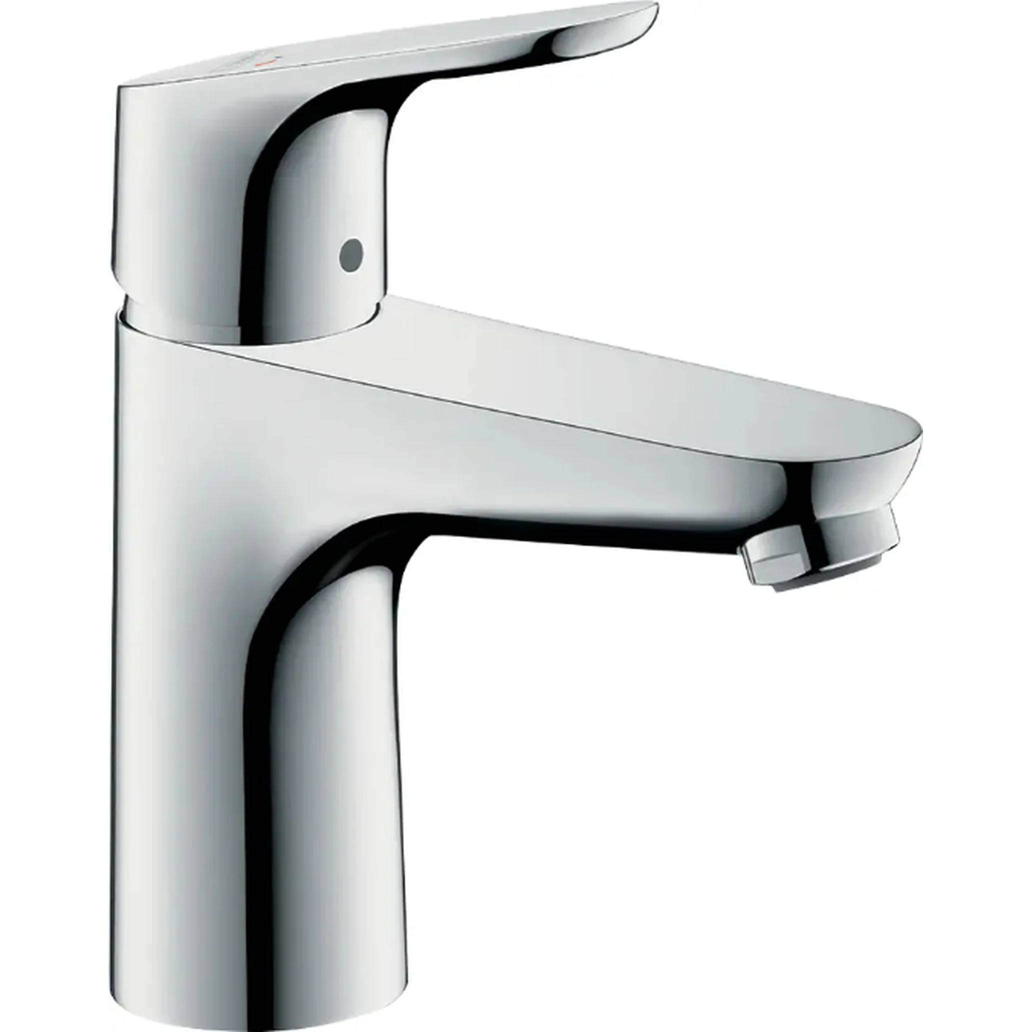 hansgrohe Focus Waschtischmischer 100 CoolStart mit Zugstangen-Ablaufgarnitur, Chrom, 1 Stk.