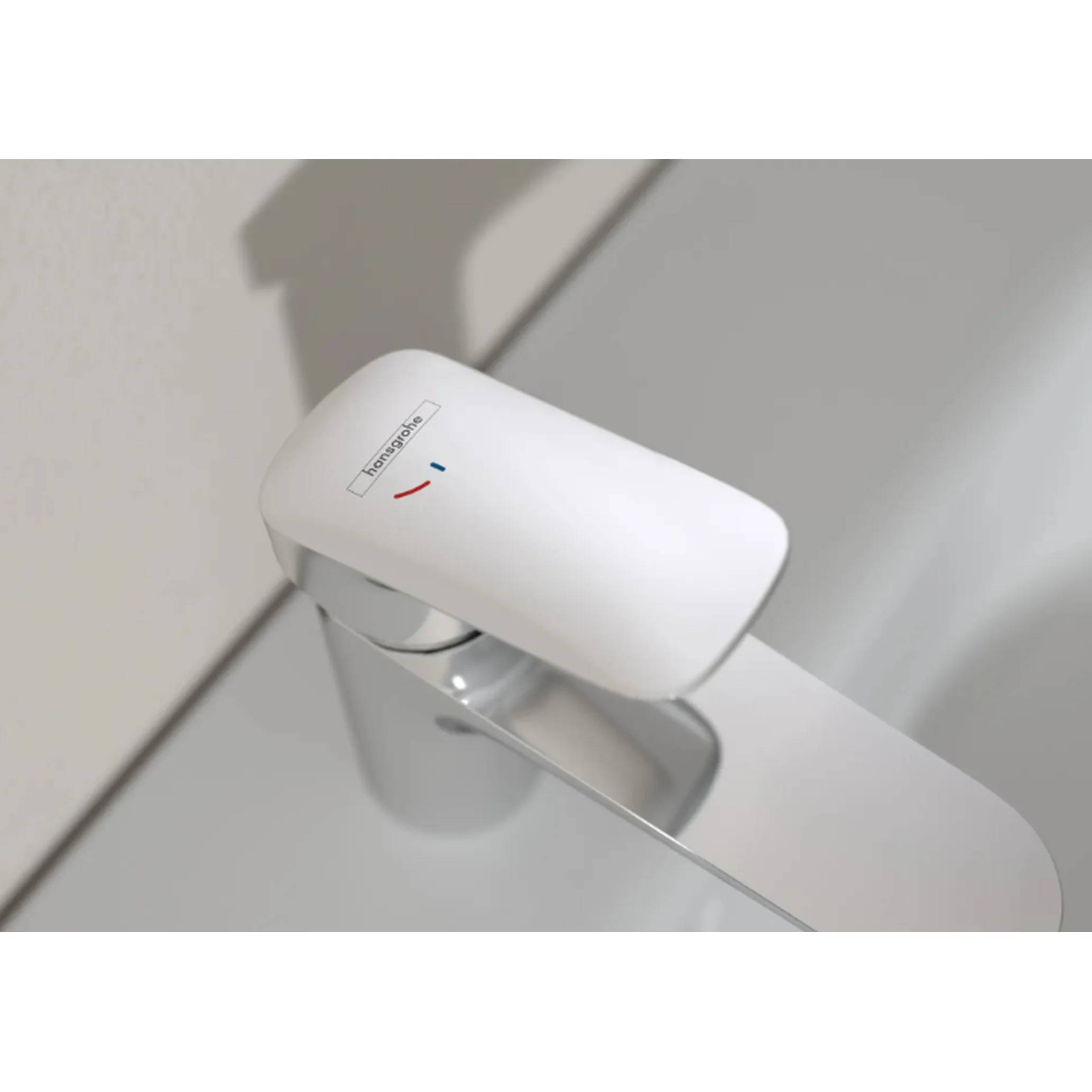 hansgrohe Focus Waschtischmischer 100 CoolStart mit Zugstangen-Ablaufgarnitur, Chrom, 1 Stk.