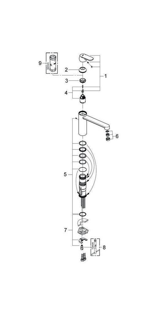 GROHE EH-Spültischbatterie EUROSMART C 1/2" mi-ho Ala chr