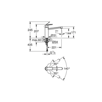 GROHE EH-Spültischbatterie EUROSMART C 1/2" mi-ho Ala chr GROHE EH-Spültischbatterie EUROSMART C 1/2" mi-ho Ala chr