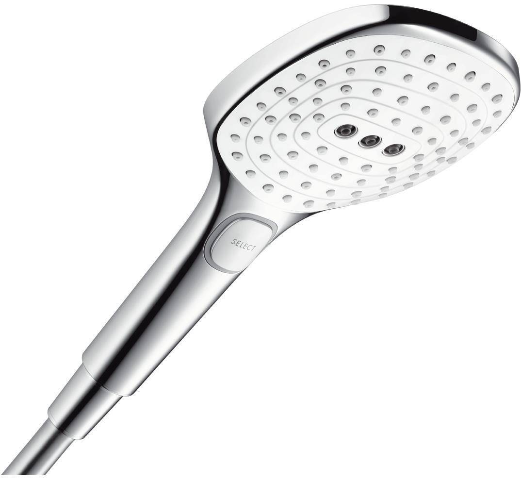 Hansgrohe HBR Raindance Select E 120 AIR 3jet, weiß/chrom, Handbrause.