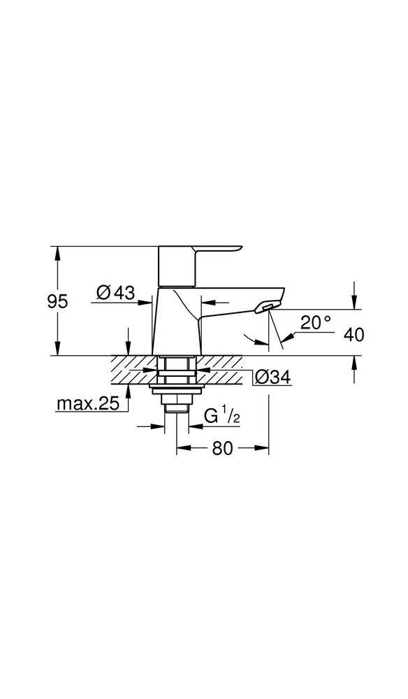 GROHE Standventil BAUEDGE DN 15 chrom