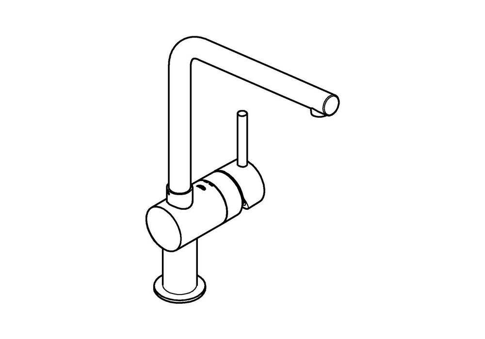 GROHE Einhand-Spültischbatterie MINTA 1/2Zoll L-Auslauf chr chrom