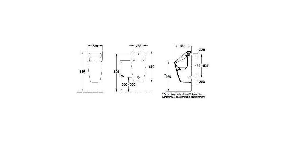 Villeroy & Boch V&B Absaug-Urinal ARCHITECTURA we