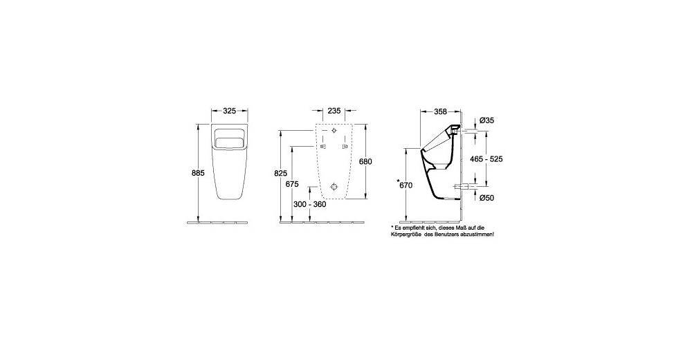 Villeroy & Boch V&B Absaug-Urinal ARCHITECTURA we