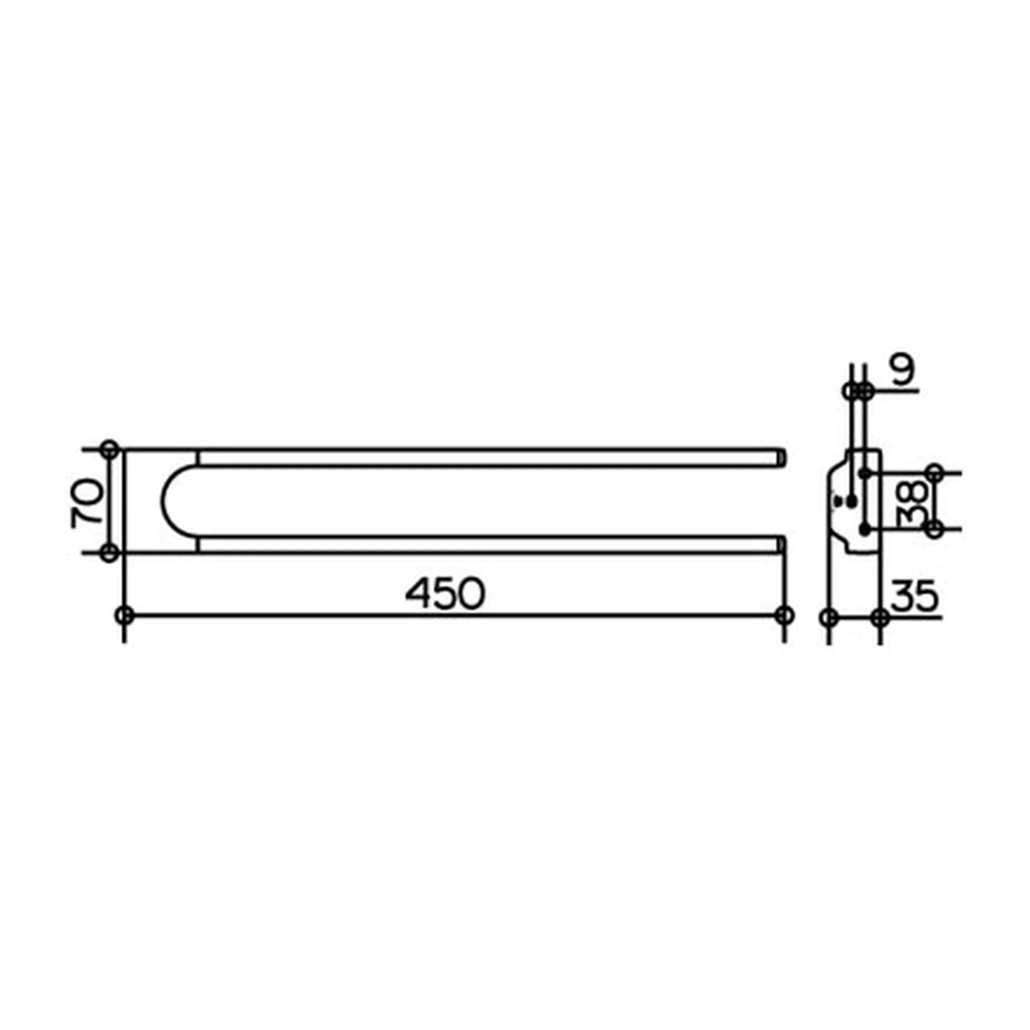 Keuco COLLECTION MOLL, Handtuchhalter, 2-armig, 450 mm, verchromt, 1 Stk.