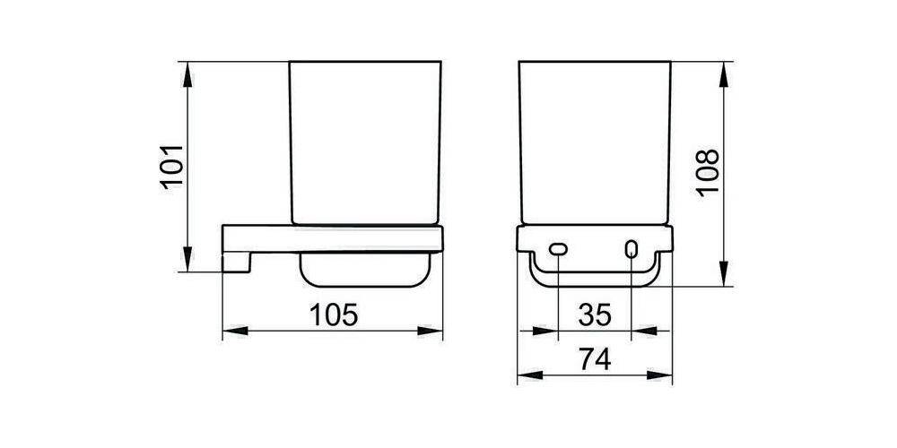 KEUCO Glashalter MOLL komplett mit Echtkristall-Glas verchromt