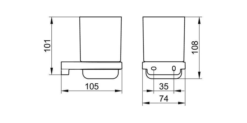 KEUCO Glashalter MOLL komplett mit Echtkristall-Glas verchromt