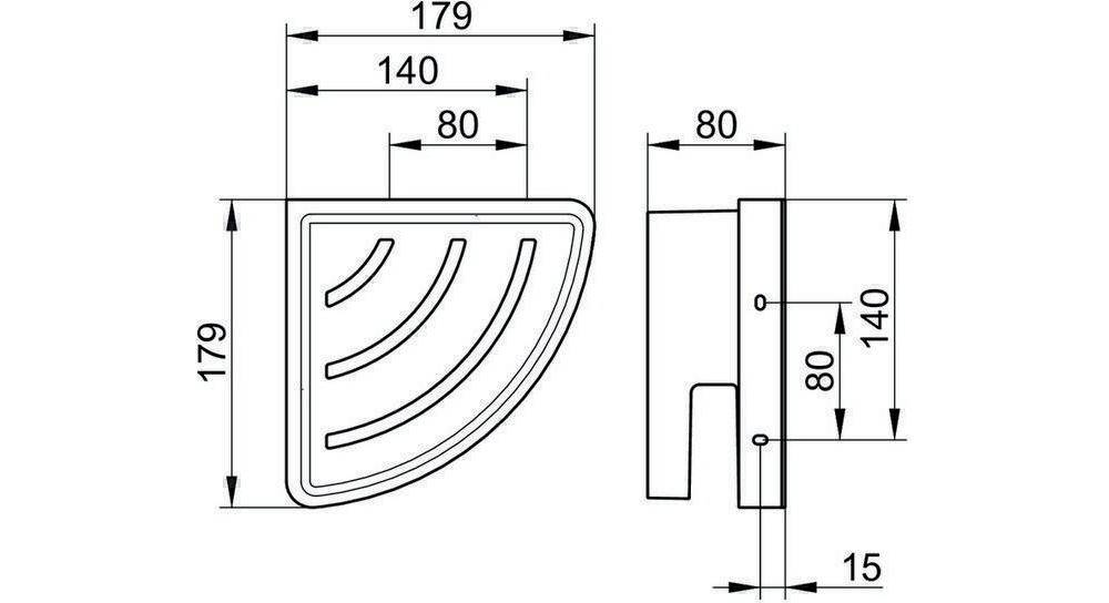 KEUCO Eckduschkorb MOLL 2-teilig verchromt/weiß verchromt/weiß