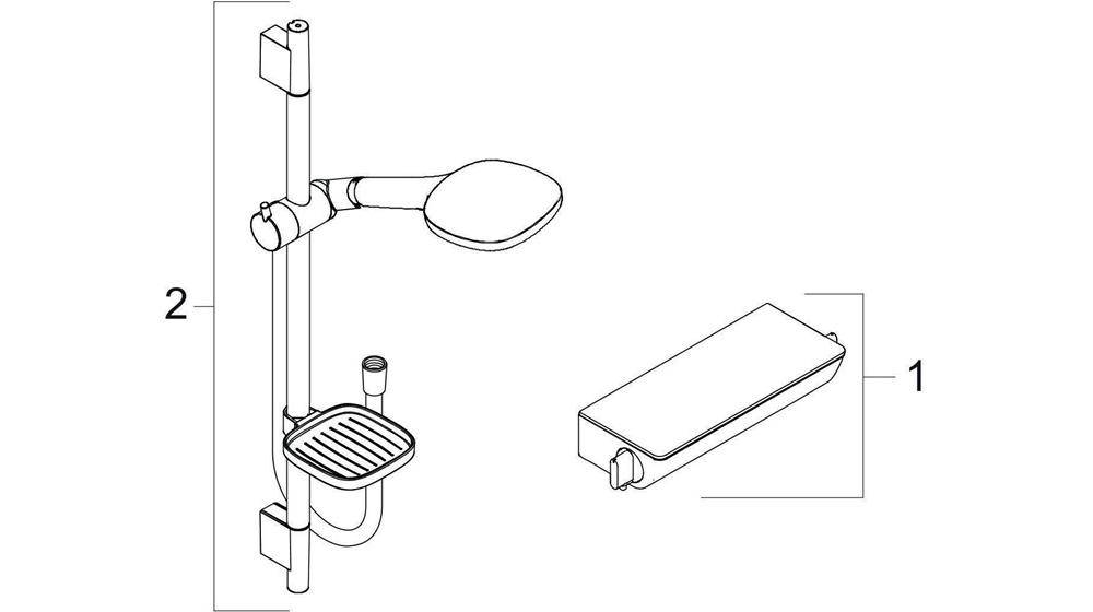 hansgrohe HG Brausekombi ECOSTAT SELECT COMBI Brausestange Unica´S