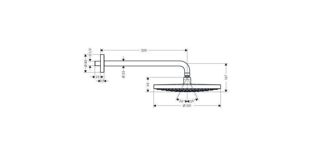 hansgrohe HG Kopfbr RAINDANCE SELECT S 300 2jet mit Brausearm chrom