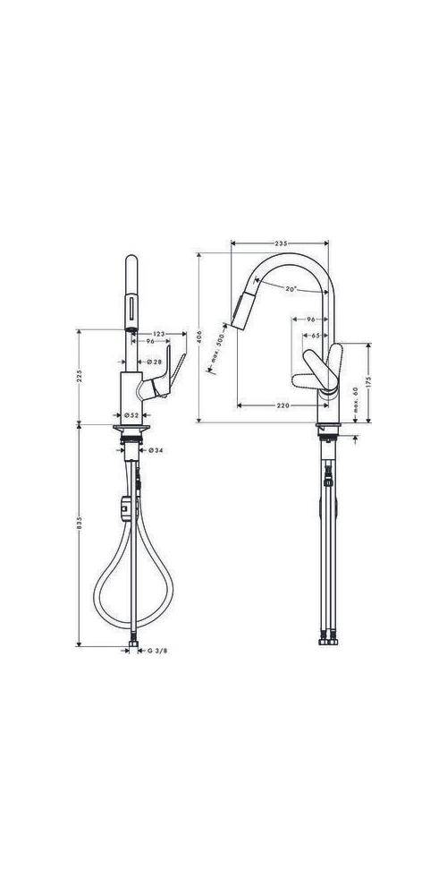 hansgrohe HG Einhebel-Spültischmischer FOCUS 240 mit Ausziehbrause