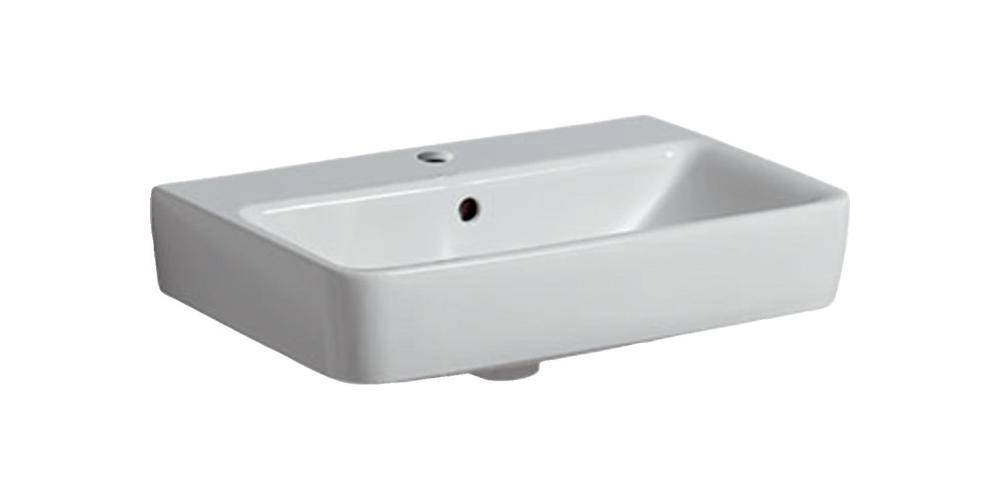 Geberit Waschtisch RENOVA COMPACT 550x370mm mit Hahnloch mit Überlauf