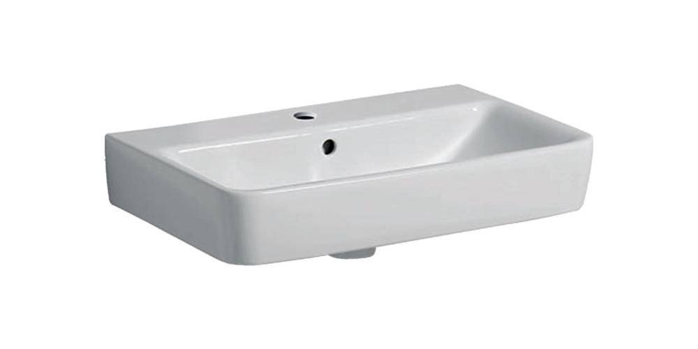 Geberit Waschtisch RENOVA COMPACT 600x370mm mit Hahnloch mit Überlauf