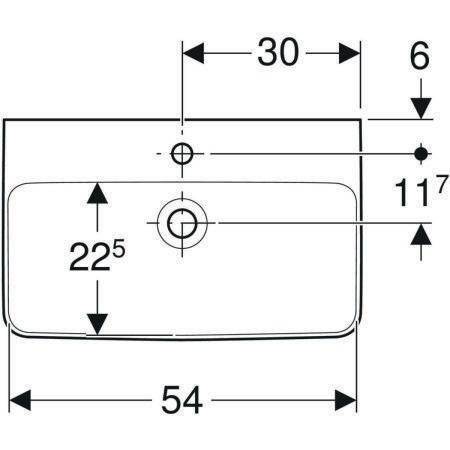 Geberit Waschtisch RENOVA COMPACT 600x370mm mit Hahnloch mit Überlauf