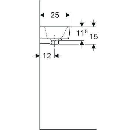Geberit Handwaschbecken RENOVA COMPACT 500x250mm m ÜL Abl. li HL