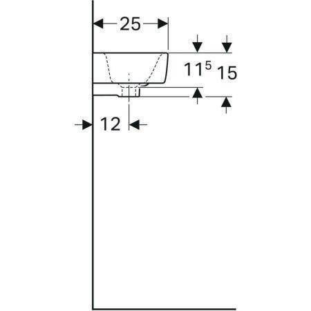 Geberit Handwaschbecken RENOVA COMPACT 400x250mm m ÜL mit Hahnloch
