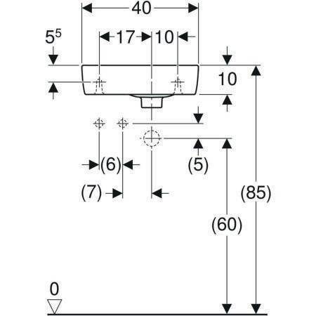 Geberit Handwaschbecken RENOVA COMPACT 400x250mm m ÜL mit Hahnloch