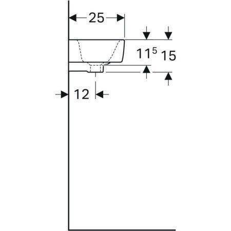 Geberit Handwaschbecken RENOVA COMPACT 500x250mm m ÜL Abl. re HL