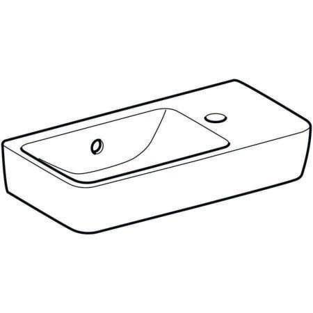 Geberit Handwaschbecken RENOVA COMPACT 500x250mm m ÜL Abl. re HL