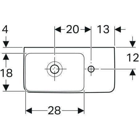 Geberit Handwaschbecken RENOVA COMPACT 500x250mm m ÜL Abl. re HL