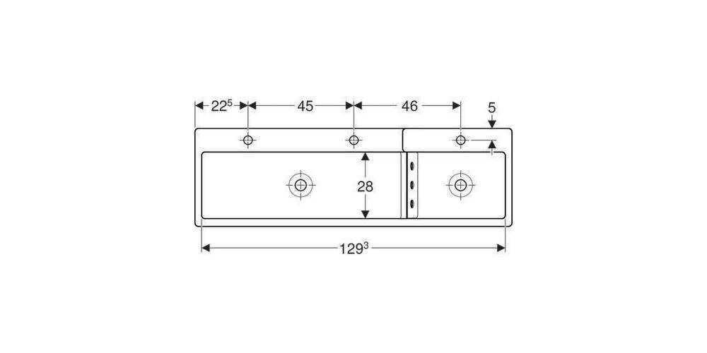 Geberit Spiel-Waschlandschaft BAMBINI 1350x415 3 Waschpl 3 HL tiefes