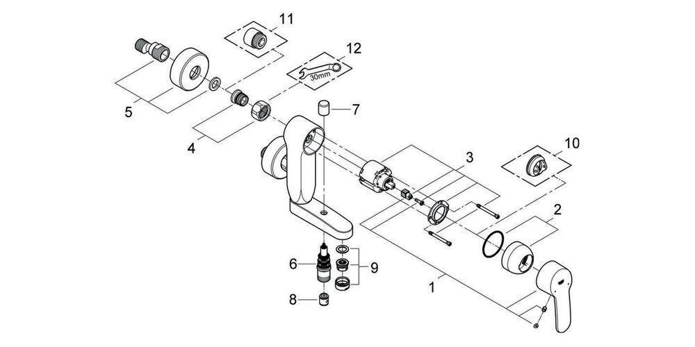 GROHE EH-Wannenb EUROSTYLE C VERTICA 1/2Zoll chr