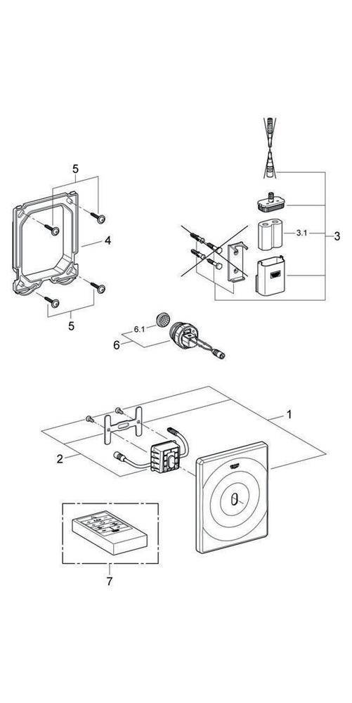 GROHE Infrarot-Elektronik TECTRON SURF f Urinal 6 V Batt chr chrom