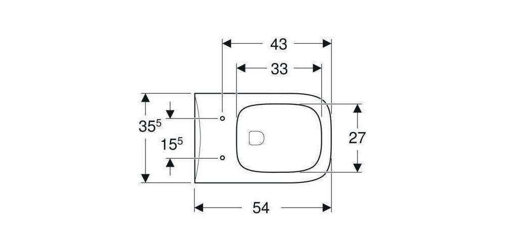 Geberit Wand-Tiefspül-WC RENOVA PLAN Rimfree weiß