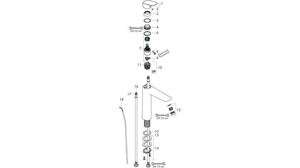 hansgrohe HG Einhebel-Waschtischmischer 190 LOGIS DN 15 m ZAG G 1