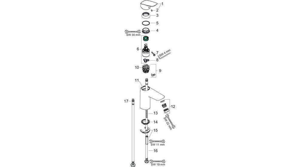 hansgrohe HG Einhebel-Waschtischmischer 100 LOGIS DN 15 mit PushOpen
