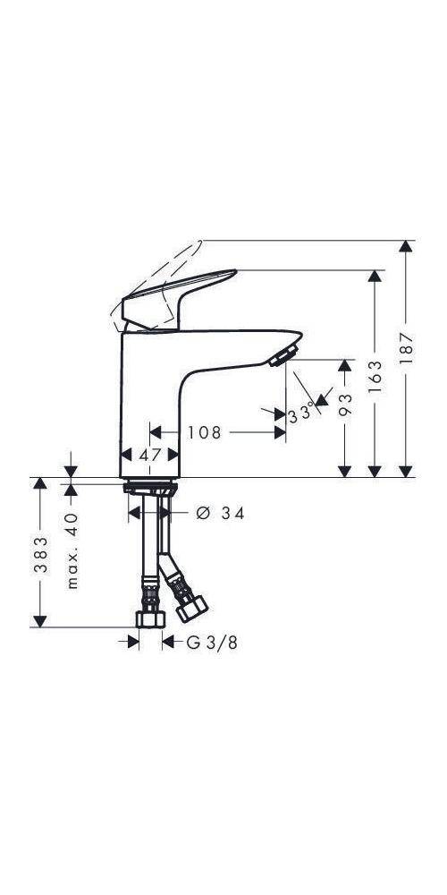 hansgrohe HG Einhebel-Waschtischmischer 100 LOGIS DN 15 mit PushOpen