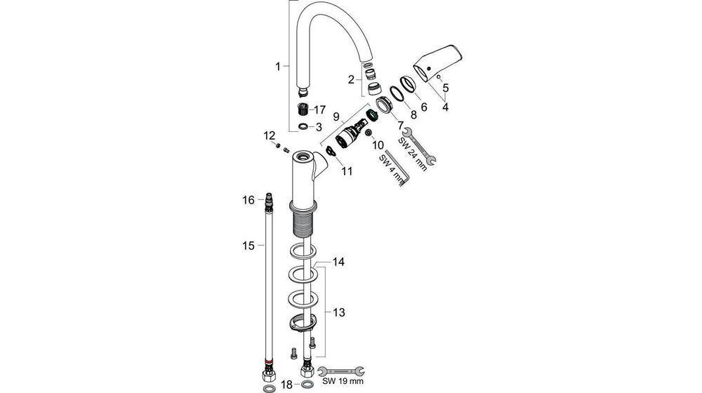 hansgrohe HG Einhebel-Waschtischmischer 210 LOGIS DN 15 m Schw-ausl o