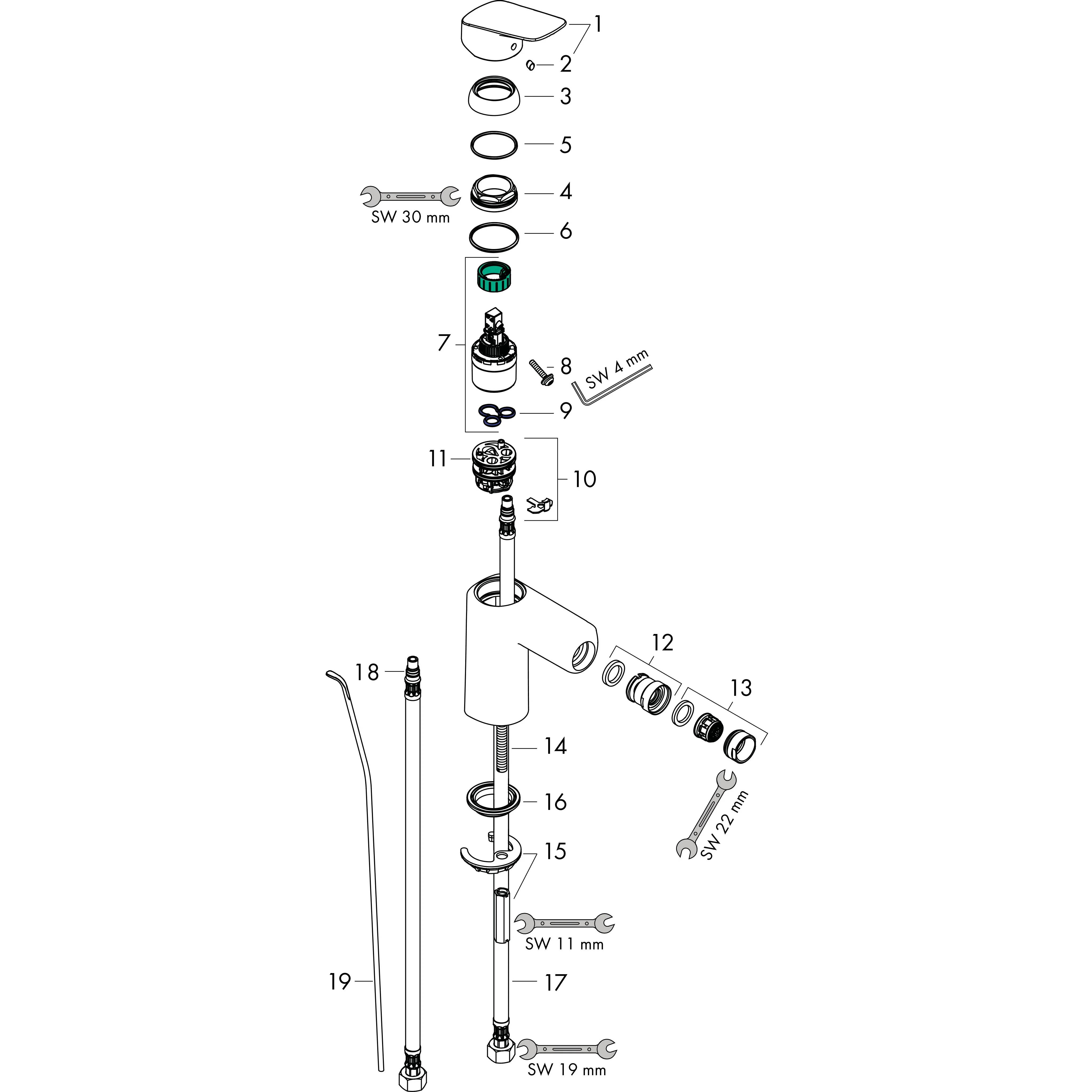 hansgrohe Logis Bidetmischer chrom, 1 Stk.