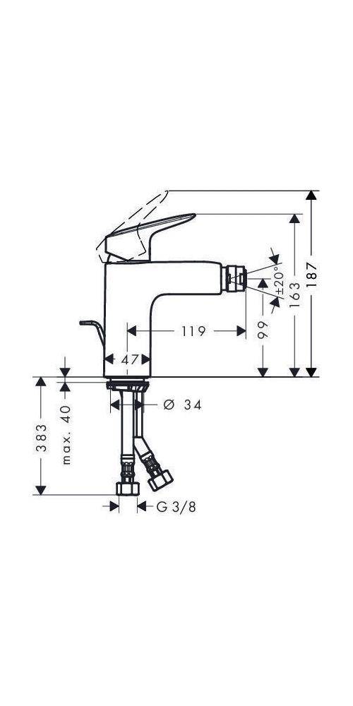 hansgrohe HG Einhebel-Bidetmischer 100 LOGIS DN 15 m ZAG G 1 1/4Zoll