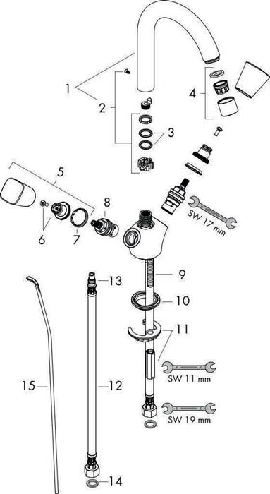 hansgrohe HG 2-Griff Waschtischmischer LOGIS DN 15 m