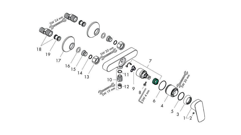 hansgrohe HG Einhebel-Brausemischer LOGIS DN 15, Aufputz chrom